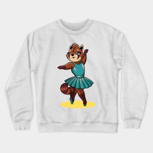 Comic red panda dancing ballet - ballerina Crewneck Sweatshirt